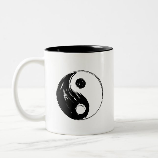 Ying Yang - Black Edition Två-Tonad Mugg (Vänster)