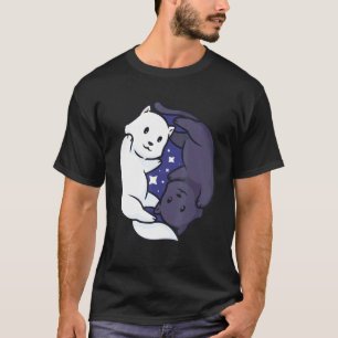 Ying Yang Cat Black and White Cute T Shirt
