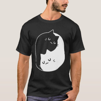 Ying Yang Cats Cat T-Shirt Tee 1