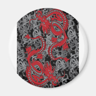 Ying Yang Dragon Red - kinesiska nyår Magnet