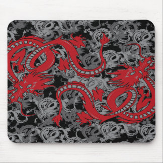 Ying Yang Dragon Red - kinesiska nyår Musmatta