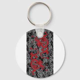 Ying Yang Dragon Red - kinesiska nyår Nyckelring