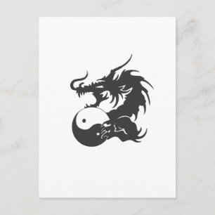 Ying Yang-dragon Vykort
