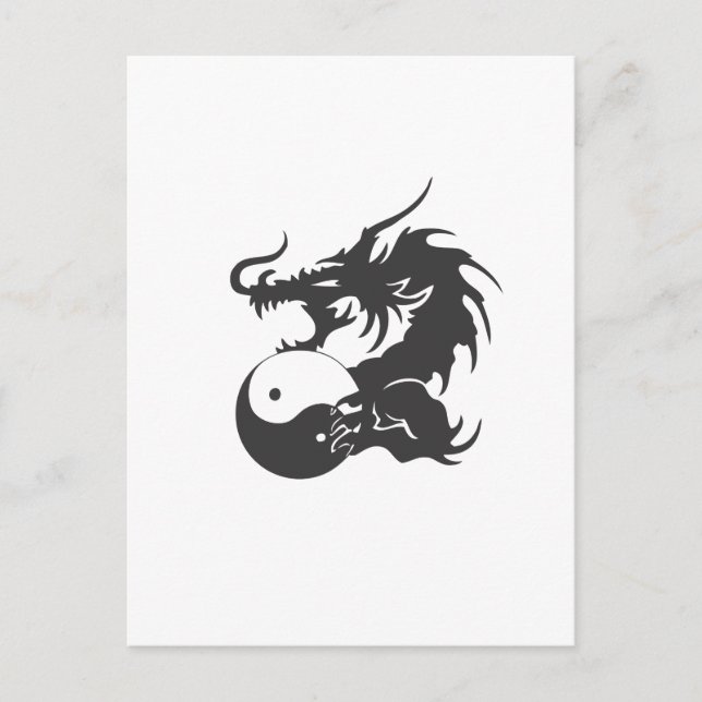 Ying Yang-dragon Vykort (Framsida)