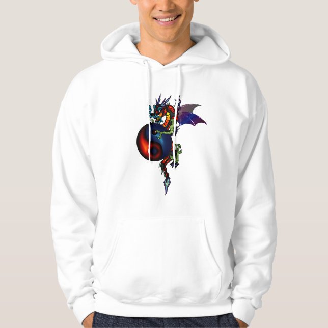 Ying Yang drakeHoodie Munkjacka (Framsida)