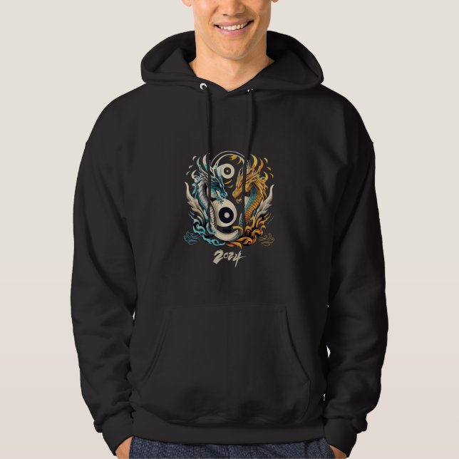 Ying yang draon head 2024 hoodie (Framsida)