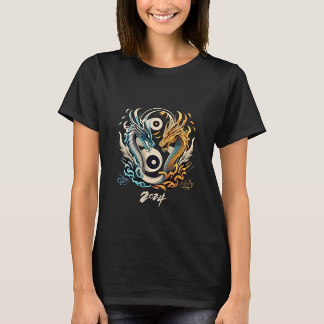 Ying yang draon head 2024 t shirt (Framsida)