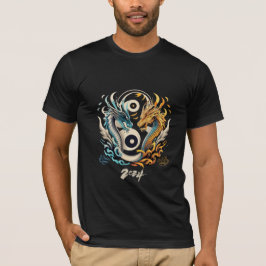 Ying yang draon head 2024 t shirt
