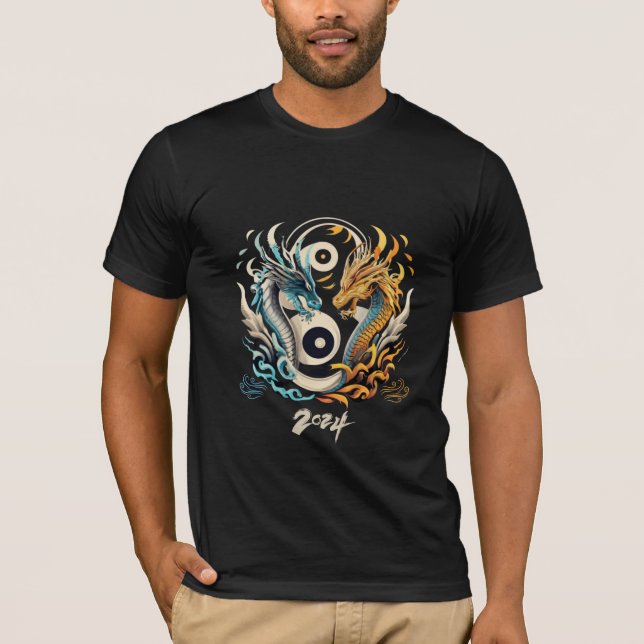 Ying yang draon head 2024 t shirt (Framsida)