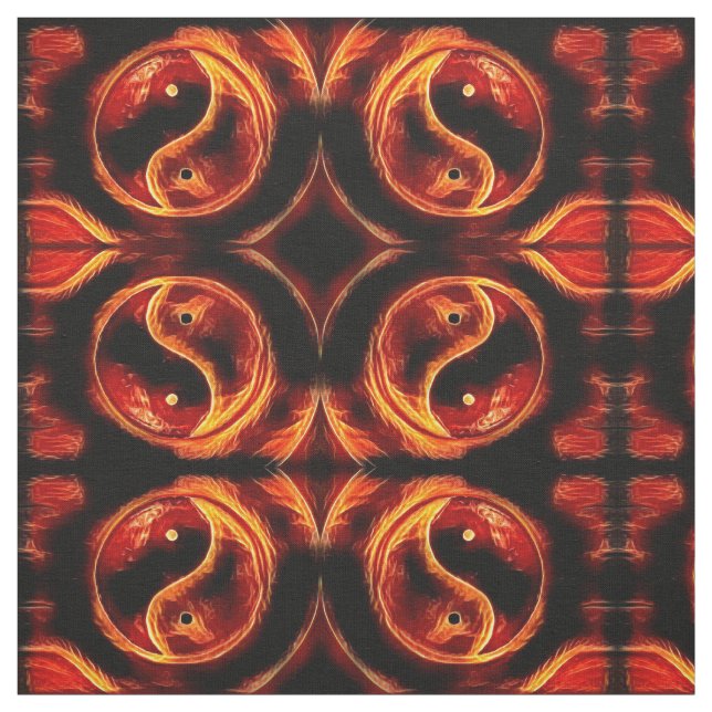Ying Yang Flame Tyg (Provkarta)