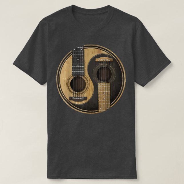 Ying Yang Gitarr Plektrum Guitarist Guitar Älskare T Shirt (Design framsida)
