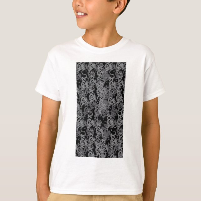 Ying Yang Grått Dragons Tee Shirt (Framsida)