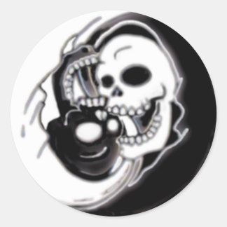 Ying Yang Grim Reaper Runt Klistermärke
