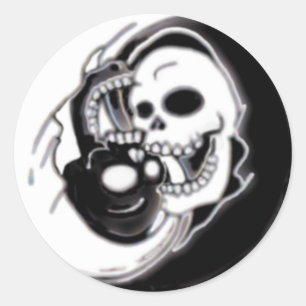 Ying Yang grym Reaper Runt Klistermärke