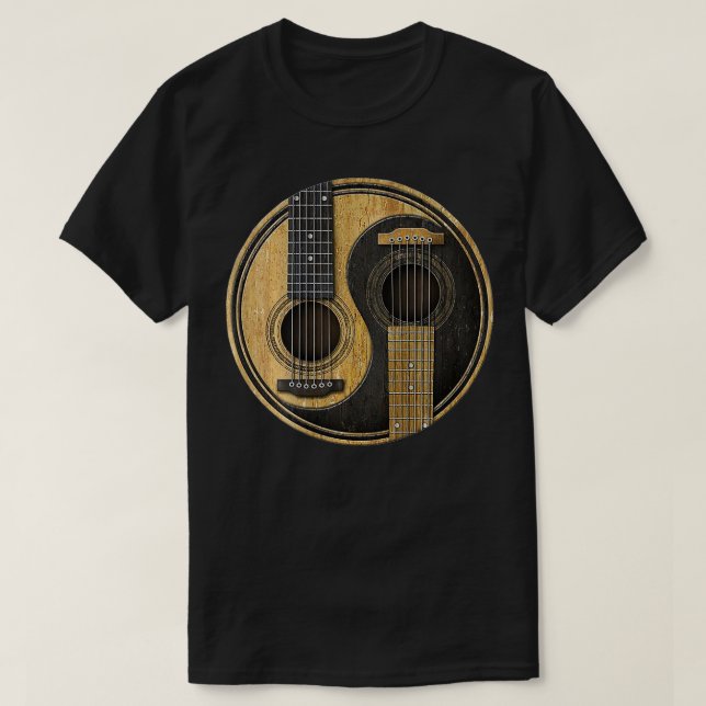 Ying Yang Guitar Guitar Player Tillbaka T Shirt (Design framsida)