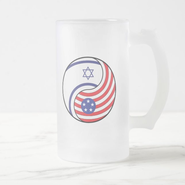 Ying Yang Israel Amerika Frostat Ölglas (Höger)