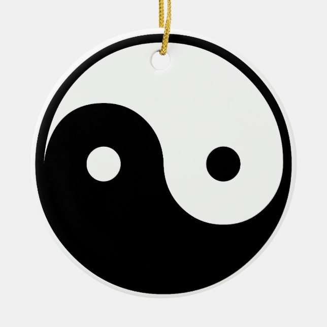 ying yang julgransprydnad keramik (Framsidan)