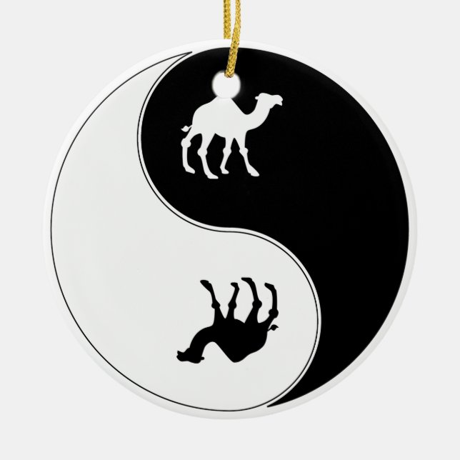 Ying Yang kamel Julgransprydnad Keramik (Framsidan)