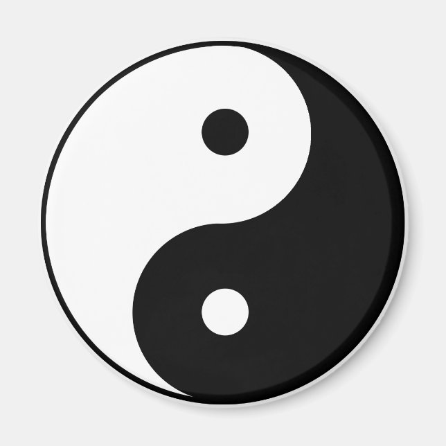 YING-YANG-magnet (rund) Magnet (Framsidan)