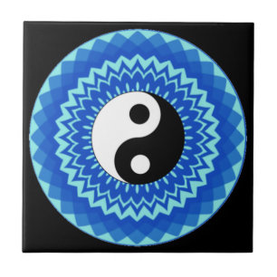 Ying yang mandala design (yin- och yang-symbol)  kakelplatta