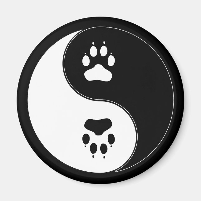 Ying Yang Paw Skriv ut Magnet (Framsidan)