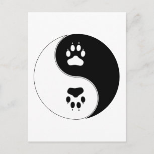 Ying Yang Paw Skriv ut Vykort