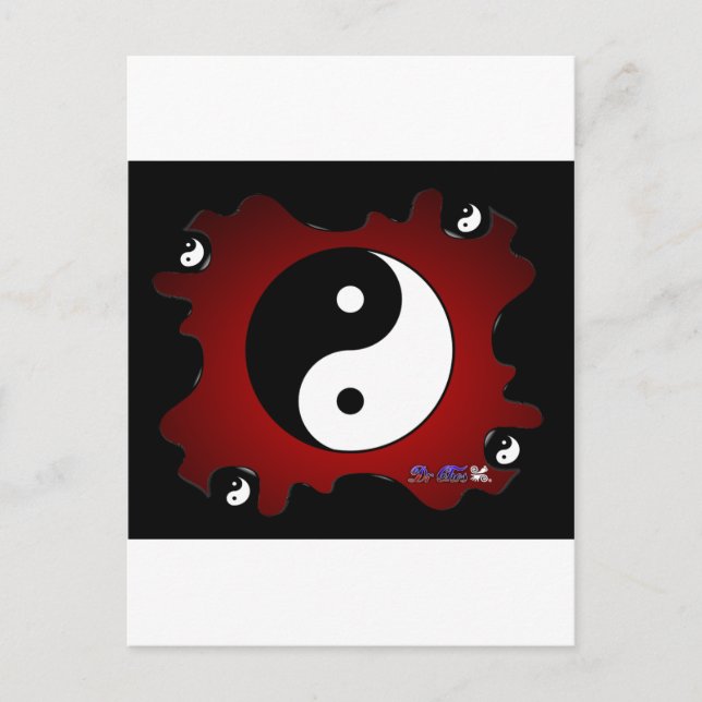 YING YANG RED BAKGRUND PRODUCTS VYKORT (Framsida)