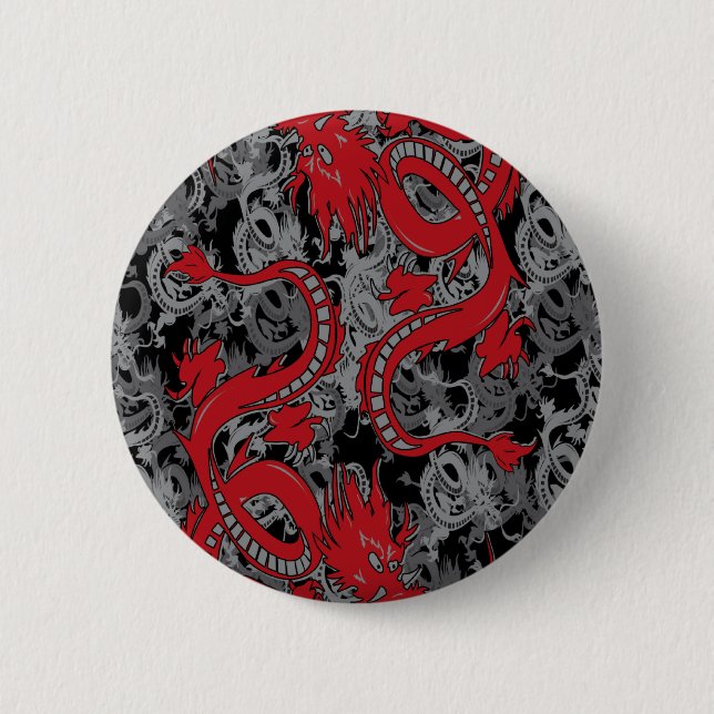Ying Yang Red Dragons Knapp (Framsida)