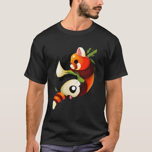 Ying Yang Red Panda Yin Yang Panda Panda T Shirt (Framsida)