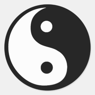 ying yang runt klistermärke