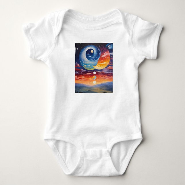 Ying yang-stjärnor t shirt (Framsida)