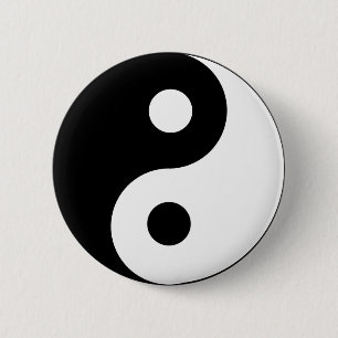 Ying Yang svartvitt symbol Knapp