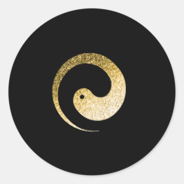 Ying Yang Symbol Balance Guld Black Pace Andlig Runt Klistermärke