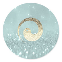 Ying Yang Symbol Balance Teal Guld Pace Logotyp