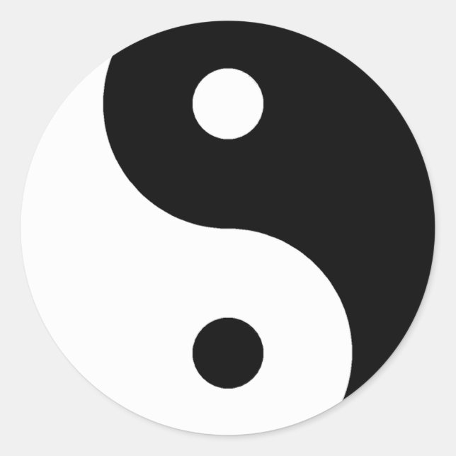 Ying Yang Symbol Runt Klistermärke (Framsida)
