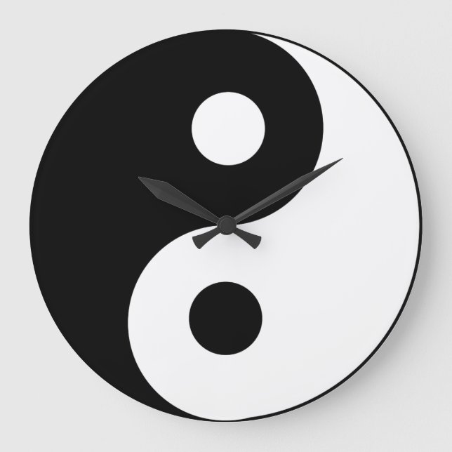 Ying Yang symbol Stor Klocka (Framsida)