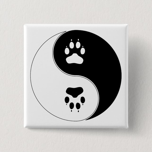 Ying Yang tasstryck Knapp (Framsida)