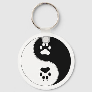 Ying Yang tasstryck Nyckelring