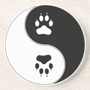 Ying Yang tasstryck Underlägg Sandsten