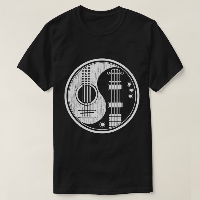 Ying Yang Tee Shirt Acoustic Guitar TShirt Sten st (Design framsida)