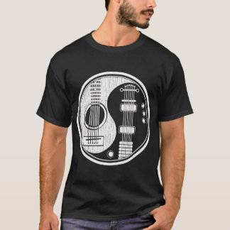 Ying Yang Tee Shirt Acoustic Guitar TShirt Sten st