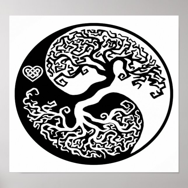 Ying-Yang Träd-cirkel Poster (Framsidan)