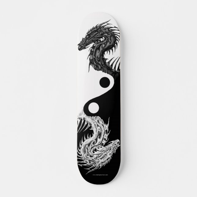 YING YANG TRIBAL DRAGON Skateboard (Framsida)