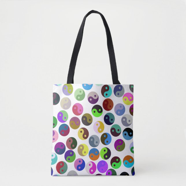 Ying Yang Yoga Fitness Tote Bag Tygkasse (Framsida)