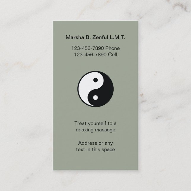 Ying Yang Zenmassage Visitkort (Framsida)