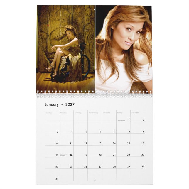 Yingen och Yangen av den Ange kalendern Kalender (Jan 2027)