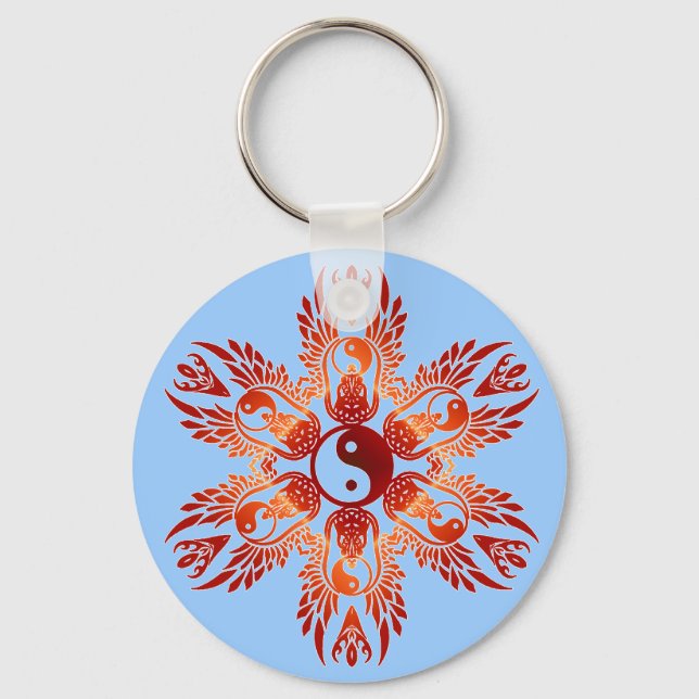 YingYang Diamond Keychain Nyckelring (Framsida)