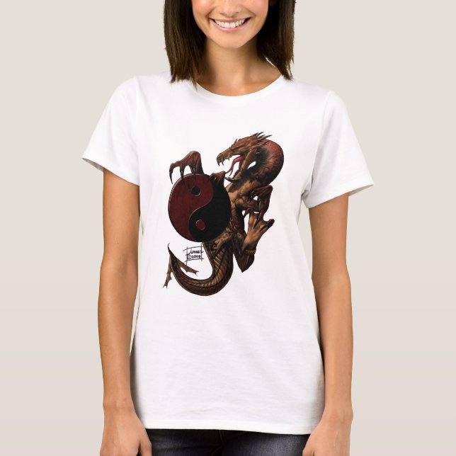 YingYang Dragon Långärmad Shirt Tröja (Framsida)