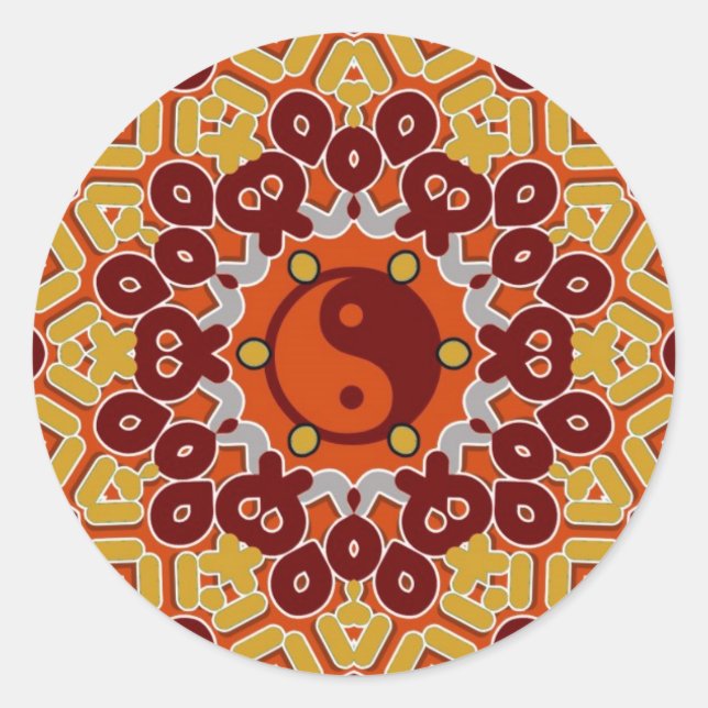 YingYang Sticker Runt Klistermärke (Framsida)