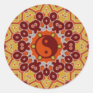 YingYang Sticker Runt Klistermärke